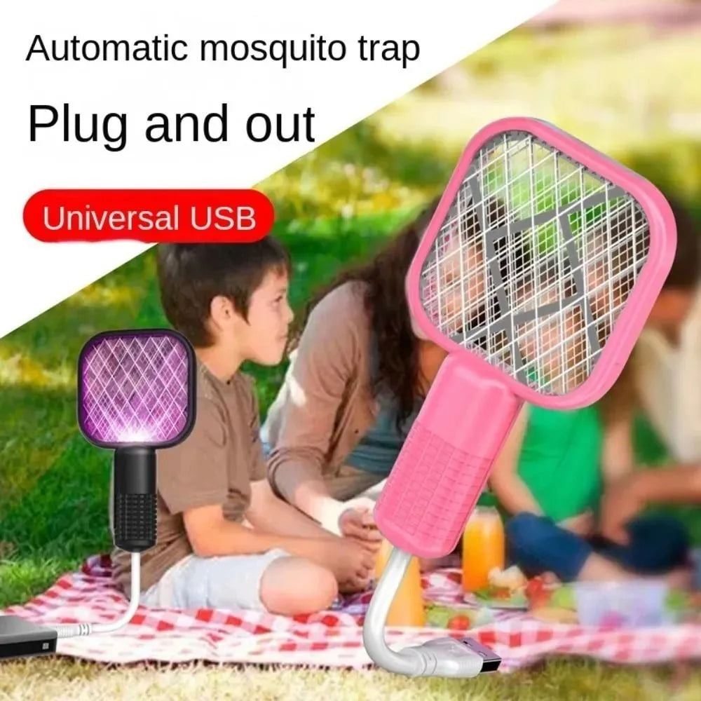 Mini USB Portable Mosquito Racket – Plug & Play Electric Mosquito Killer with Purple Night Light Hikmat Plus