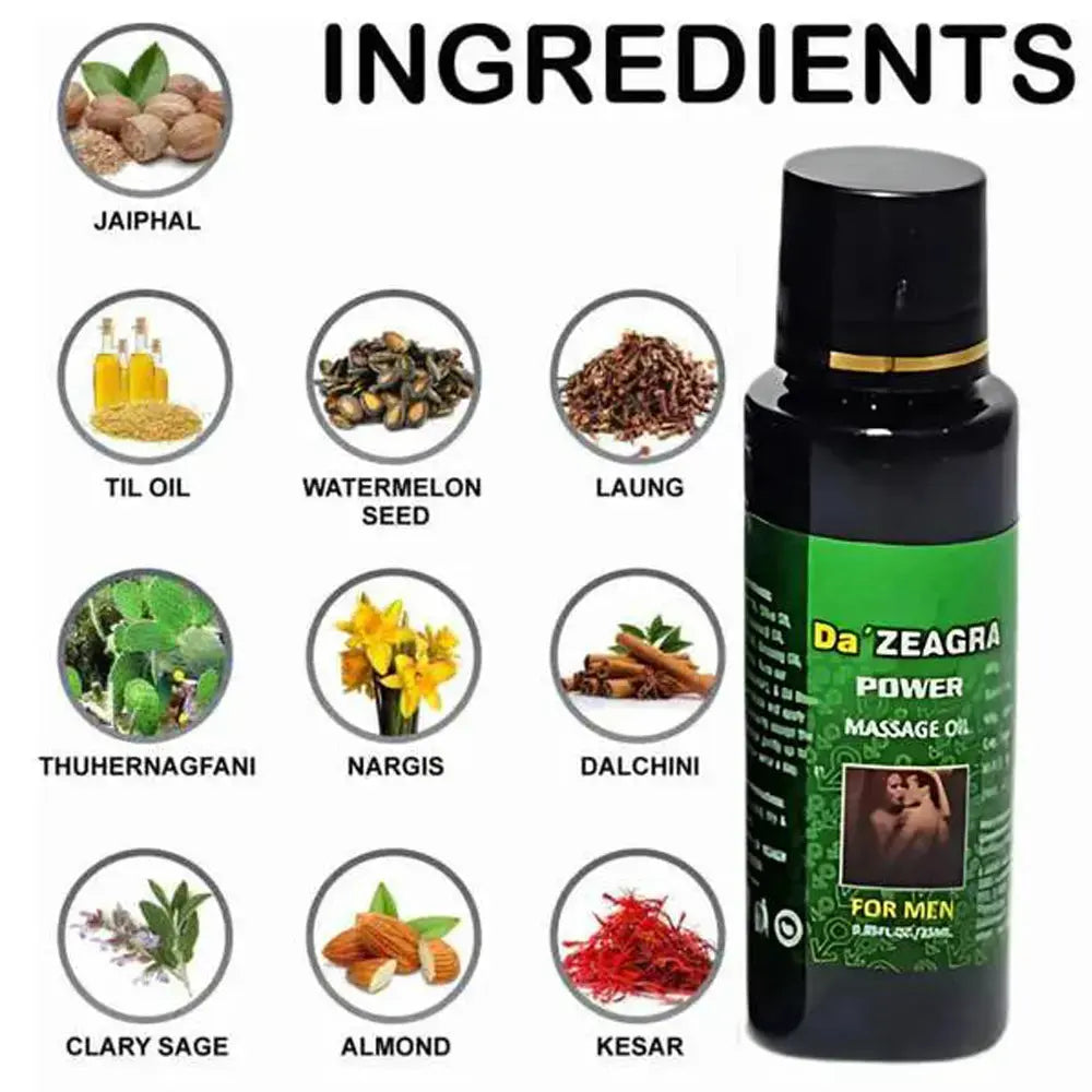 Da Zeagra Power Massage Oil In Pakistan | 100% Herbal Strength & Delay Oil for Men Hikmat Plus