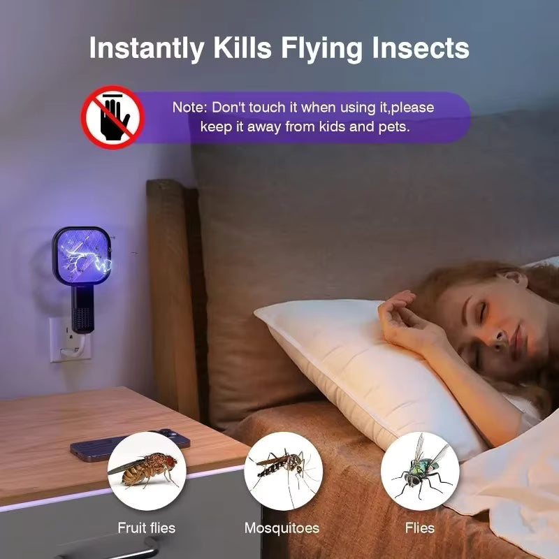 Mini USB Portable Mosquito Racket – Plug & Play Electric Mosquito Killer with Purple Night Light Hikmat Plus