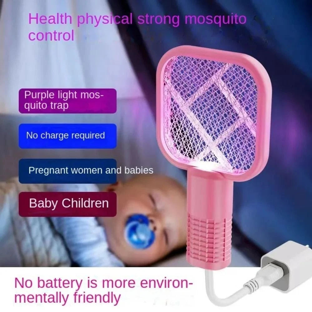 Mini USB Portable Mosquito Racket – Plug & Play Electric Mosquito Killer with Purple Night Light Hikmat Plus