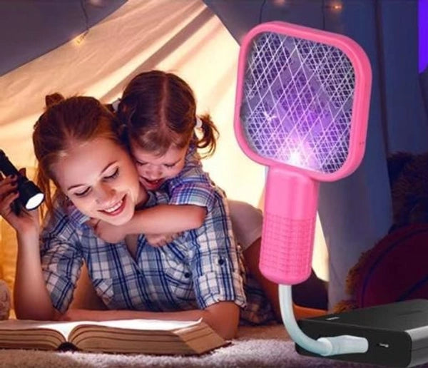 Mini USB Portable Mosquito Racket – Plug & Play Electric Mosquito Killer with Purple Night Light Hikmat Plus